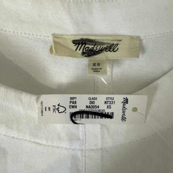 Madewell Puff-Sleeve Tee Eyelet White Medium XS NT331 Minimalist Casual Capsule - Picture 3 of 8